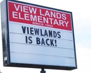 Viewlands sign says Viewlands is back!